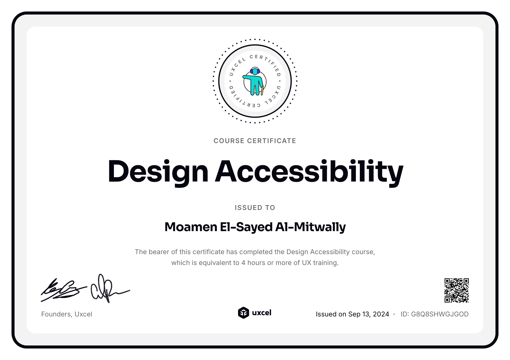 Moamen El-Sayed Al-Mitwally's certificate